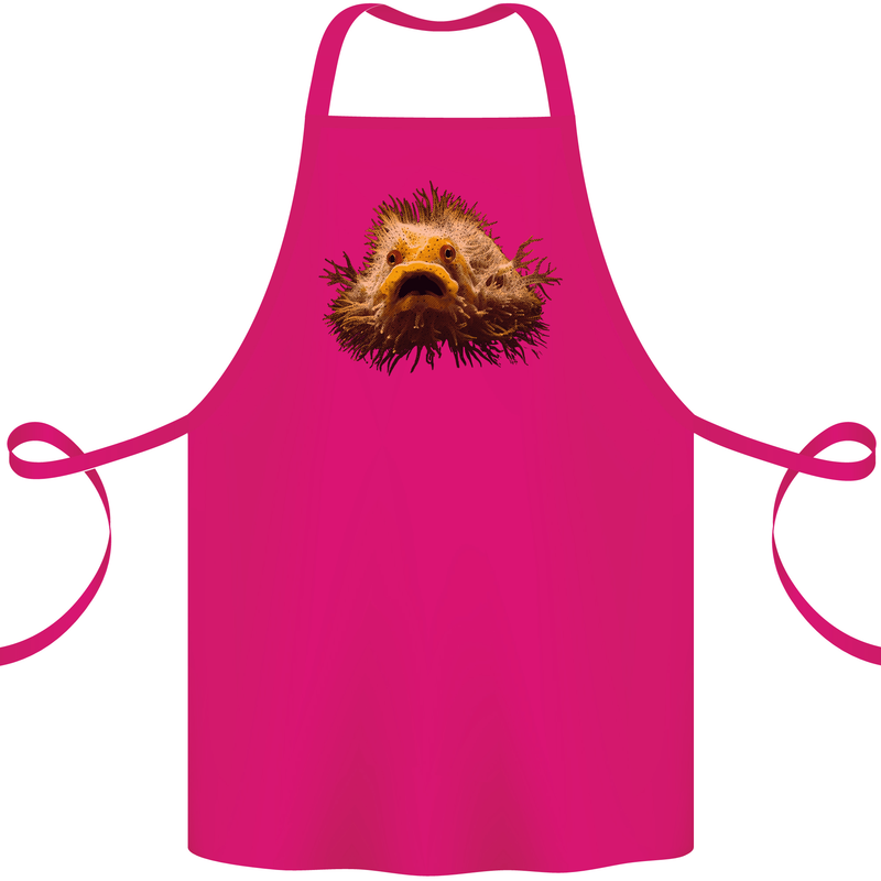 A Hairy Frogfish Cotton Apron 100% Organic Pink