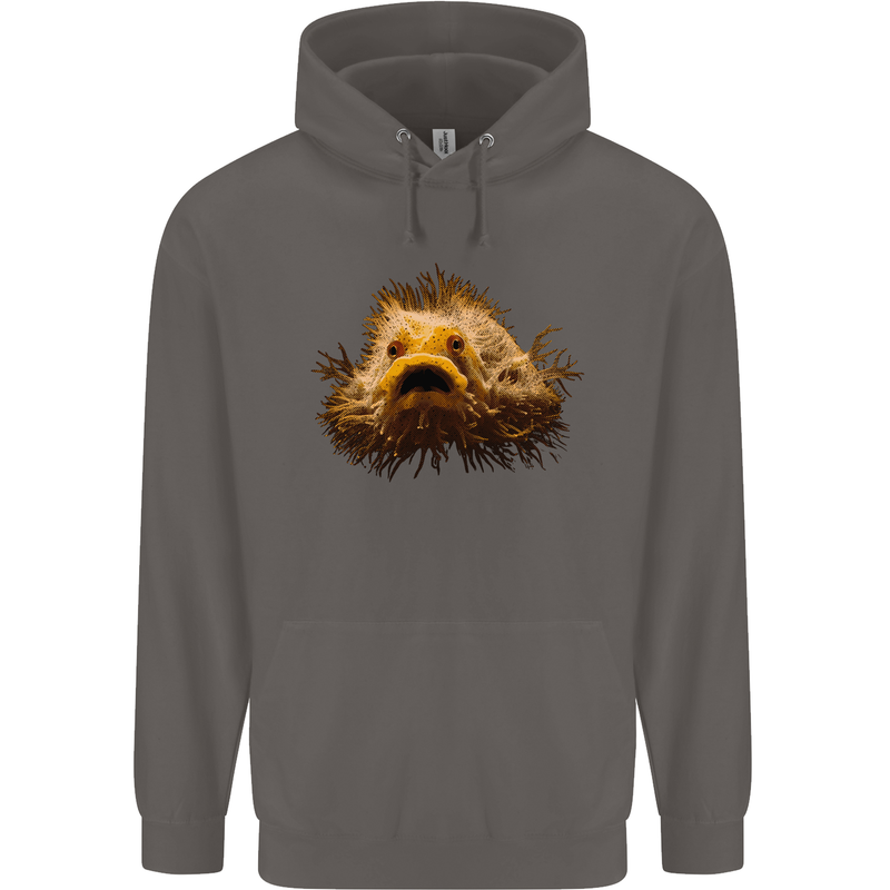 A Hairy Frogfish Mens 80% Cotton Hoodie Charcoal