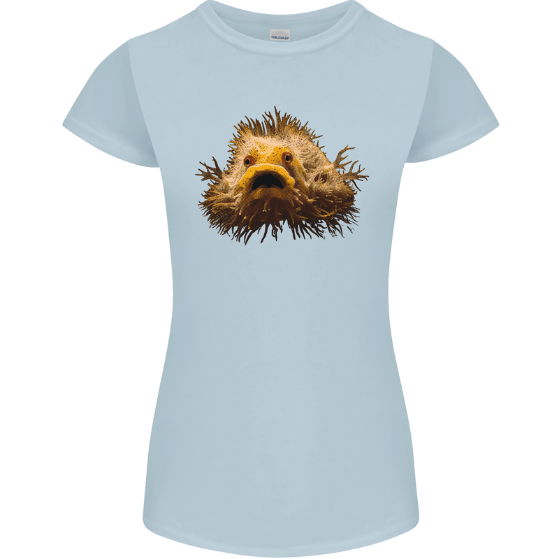 A Hairy Frogfish Womens Petite Cut T-Shirt Light Blue