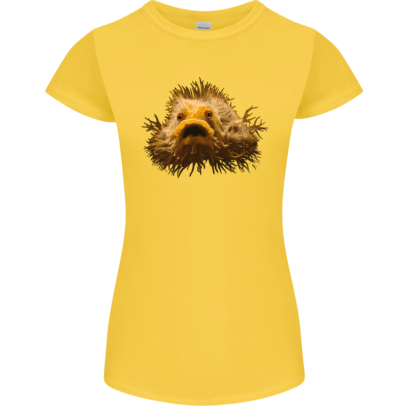 A Hairy Frogfish Womens Petite Cut T-Shirt Yellow