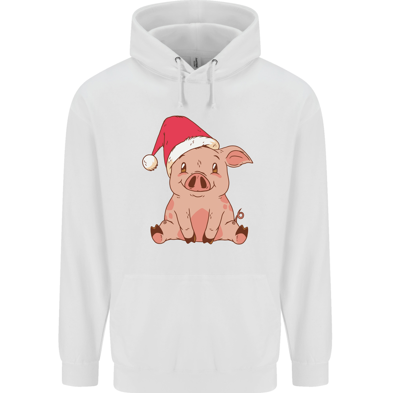 A Happy Christmas Pig Funny Xmas Childrens Kids Hoodie White
