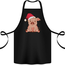 A Happy Christmas Pig Funny Xmas Cotton Apron 100% Organic Black