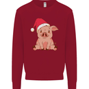 A Happy Christmas Pig Funny Xmas Kids Sweatshirt Jumper Red