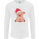 A Happy Christmas Pig Funny Xmas Mens Long Sleeve T-Shirt White