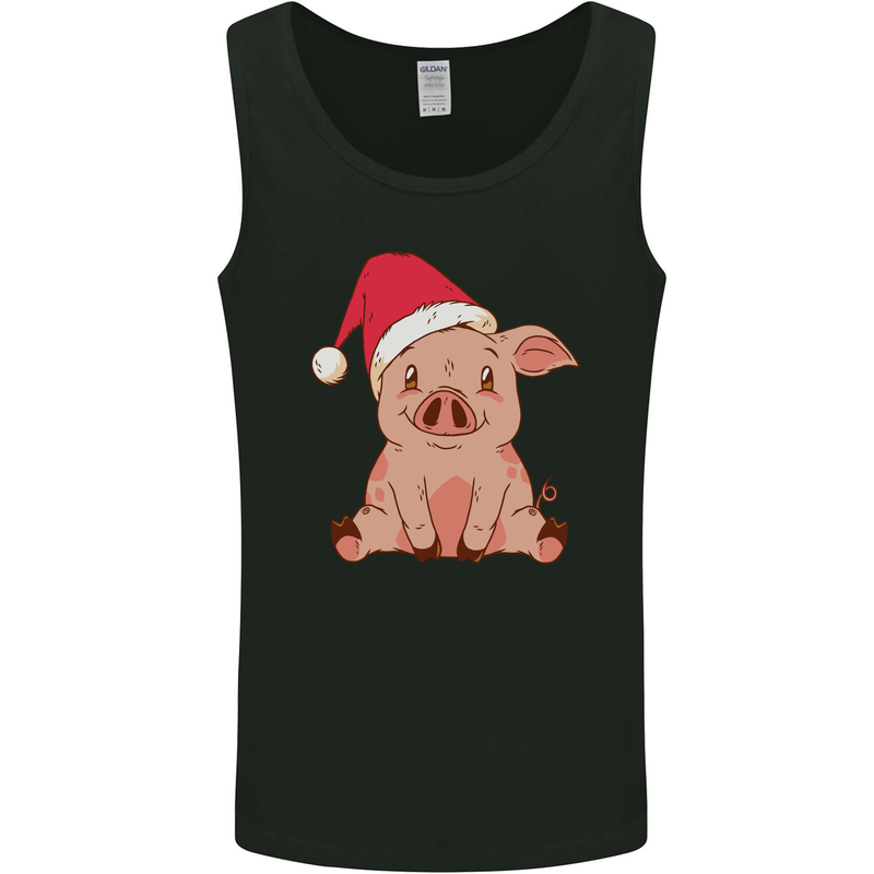 A Happy Christmas Pig Funny Xmas Mens Vest Tank Top Black