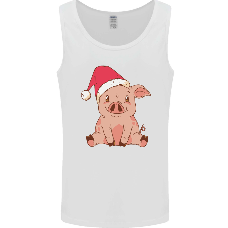 A Happy Christmas Pig Funny Xmas Mens Vest Tank Top White