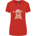 A Happy Christmas Pig Funny Xmas Womens Wider Cut T-Shirt Red
