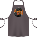 A Happy Rottweiler Dog Cotton Apron 100% Organic Dark Grey