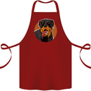 A Happy Rottweiler Dog Cotton Apron 100% Organic Maroon