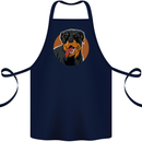 A Happy Rottweiler Dog Cotton Apron 100% Organic Navy Blue