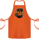 A Happy Rottweiler Dog Cotton Apron 100% Organic Orange
