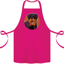 A Happy Rottweiler Dog Cotton Apron 100% Organic Pink