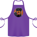 A Happy Rottweiler Dog Cotton Apron 100% Organic Purple