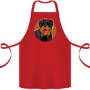 A Happy Rottweiler Dog Cotton Apron 100% Organic Red