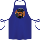 A Happy Rottweiler Dog Cotton Apron 100% Organic Royal Blue