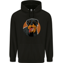 A Happy Rottweiler Dog Mens 80% Cotton Hoodie Black