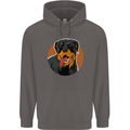 A Happy Rottweiler Dog Mens 80% Cotton Hoodie Charcoal