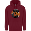 A Happy Rottweiler Dog Mens 80% Cotton Hoodie Maroon
