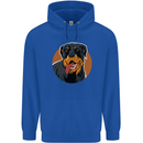 A Happy Rottweiler Dog Mens 80% Cotton Hoodie Royal Blue