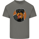 A Happy Rottweiler Dog Mens Cotton T-Shirt Tee Top Charcoal