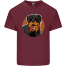 A Happy Rottweiler Dog Mens Cotton T-Shirt Tee Top Maroon