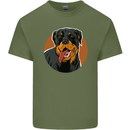 A Happy Rottweiler Dog Mens Cotton T-Shirt Tee Top Military Green