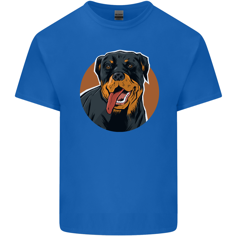 A Happy Rottweiler Dog Mens Cotton T-Shirt Tee Top Royal Blue