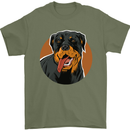 A Happy Rottweiler Dog Mens T-Shirt 100% Cotton Military Green