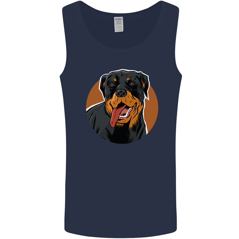 A Happy Rottweiler Dog Mens Vest Tank Top Navy Blue