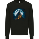 A Haunted Castle Fantasy Halloween Mens Sweatshirt Jumper Black