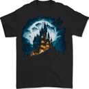 A Haunted Castle Fantasy Halloween Mens T-Shirt 100% Cotton BLACK