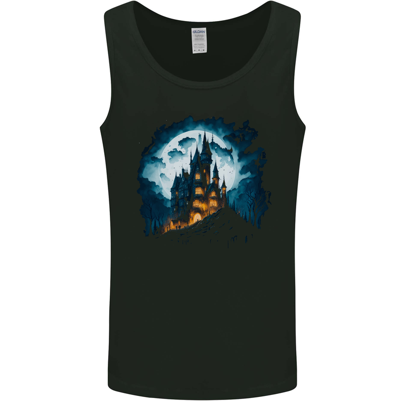 A Haunted Castle Fantasy Halloween Mens Vest Tank Top Black