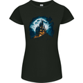 A Haunted Castle Fantasy Halloween Womens Petite Cut T-Shirt Black