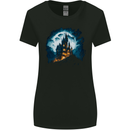 A Haunted Castle Fantasy Halloween Womens Wider Cut T-Shirt Black