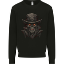 A Heavy Metal Skull Cowboy Demon Evil Kids Sweatshirt Jumper Black