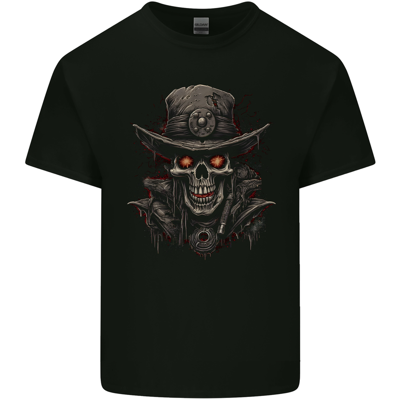 A Heavy Metal Skull Cowboy Demon Evil Kids T-Shirt Childrens Black