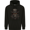 A Heavy Metal Skull Cowboy Demon Evil Mens 80% Cotton Hoodie Black