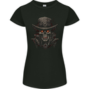 A Heavy Metal Skull Cowboy Demon Evil Womens Petite Cut T-Shirt Black