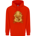 A Heraldic Lion Coat of Arms Shield Childrens Kids Hoodie Bright Red