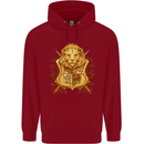 A Heraldic Lion Coat of Arms Shield Childrens Kids Hoodie Red