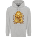 A Heraldic Lion Coat of Arms Shield Childrens Kids Hoodie Sports Grey