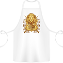 A Heraldic Lion Coat of Arms Shield Cotton Apron 100% Organic White