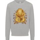 A Heraldic Lion Coat of Arms Shield Kids Sweatshirt Jumper Sports Grey