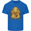 A Heraldic Lion Coat of Arms Shield Kids T-Shirt Childrens Royal Blue