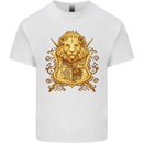 A Heraldic Lion Coat of Arms Shield Kids T-Shirt Childrens White