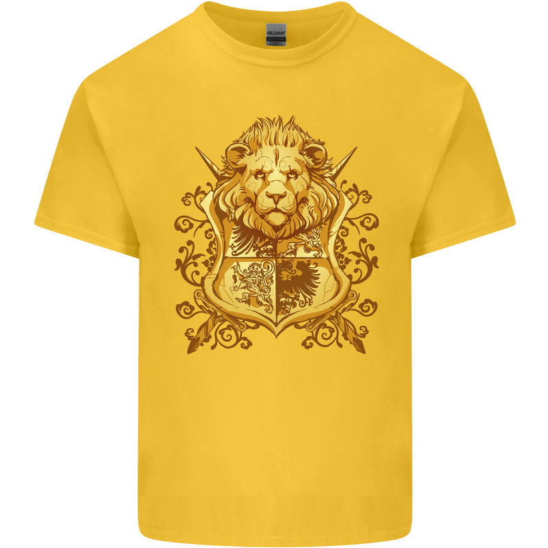 A Heraldic Lion Coat of Arms Shield Kids T-Shirt Childrens Yellow