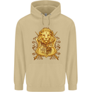 A Heraldic Lion Coat of Arms Shield Mens 80% Cotton Hoodie Sand