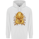 A Heraldic Lion Coat of Arms Shield Mens 80% Cotton Hoodie White