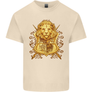 A Heraldic Lion Coat of Arms Shield Mens Cotton T-Shirt Tee Top Natural