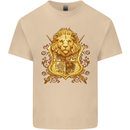 A Heraldic Lion Coat of Arms Shield Mens Cotton T-Shirt Tee Top Sand